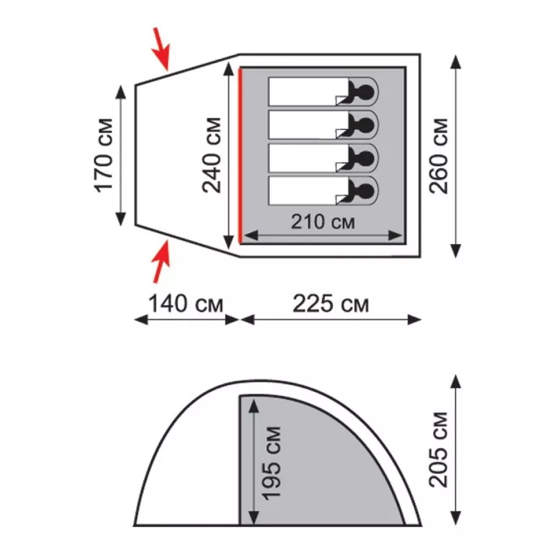 Палатка Tramp Bell 4 2