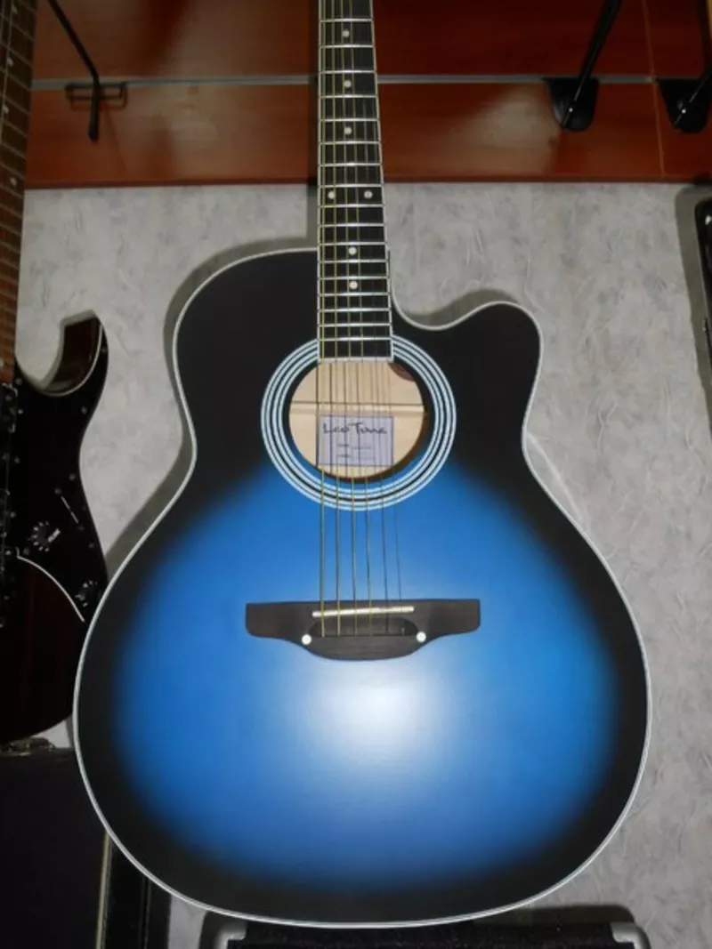 Новая Акустическая Гитара Leo Tone L-01 синяя 3